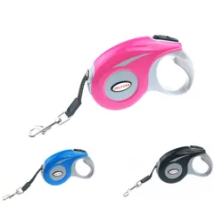 Automatic Retractable Leash for Small and Medium Dogs, Flat Nylon Rope, Pink, Blue, Black, 3M, 5m