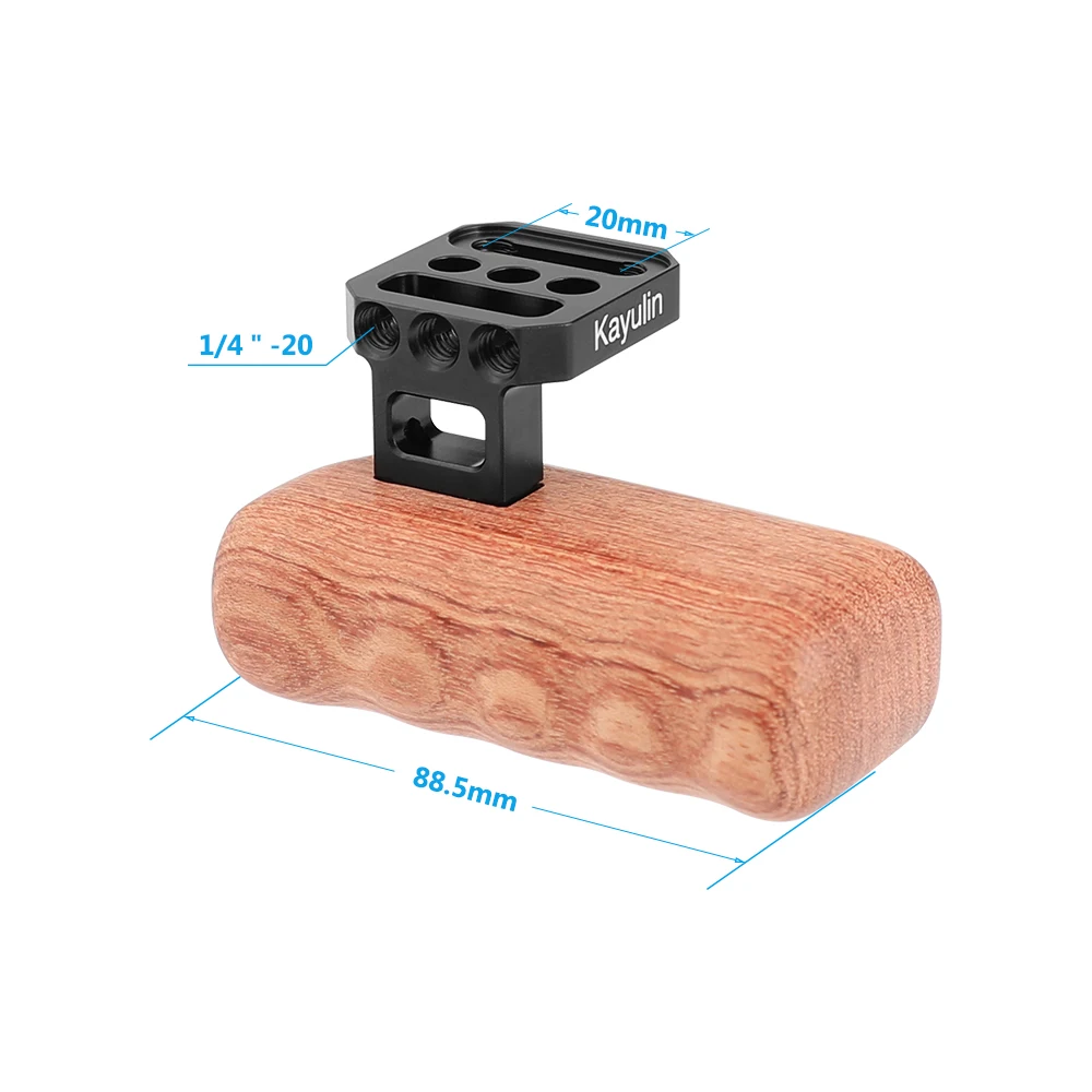 Kayulin Right Wooden Handle Grip for Universal Camera Cage On The Side DSLR Camera Handle