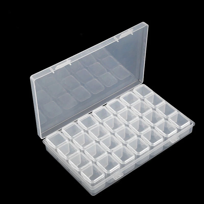 28 Grids Diamond Painting kits Plastic Storage Box Nail Art Rhinestone Tools Beads Storage Box Case Organizer Holder kit