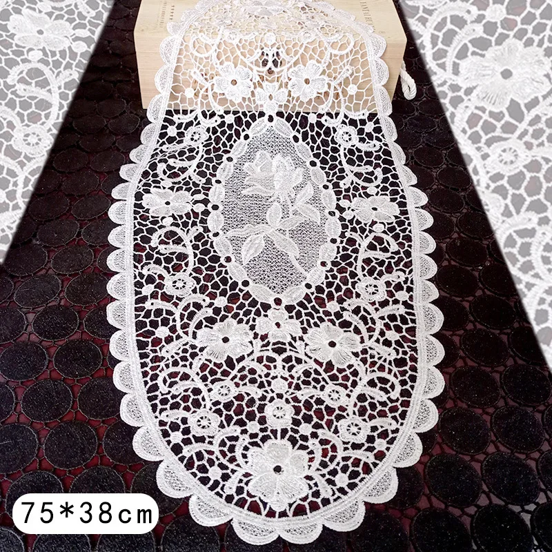 Classica Oval Lace Embroidery Tablecloth Tea Table Mat TV Cabinet Cover Cloth Bedroom Study Living Room Decoration Mantel Tapete