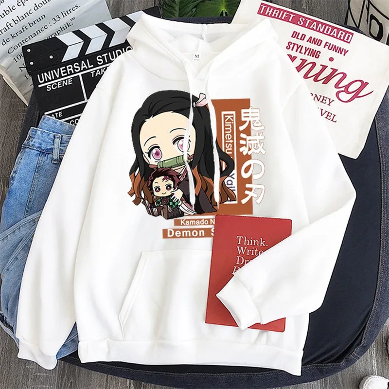 Demon Slayer Nezuko cute print women's hoodie anime personality sweatshirt autumn and winter long-sleeved fashion men's pullover