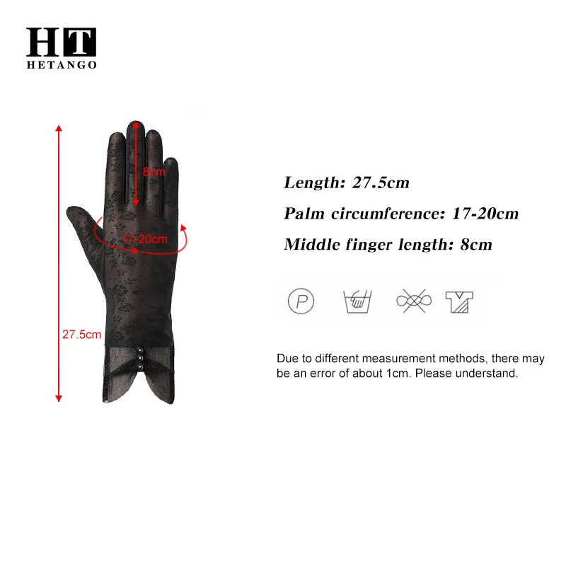 Summer Sunscreen Gloves Ice Silk Anti-UV Anti-skid Breathable Driving Touch Screen Fashion Solid Color Thin Women Lace Gloves