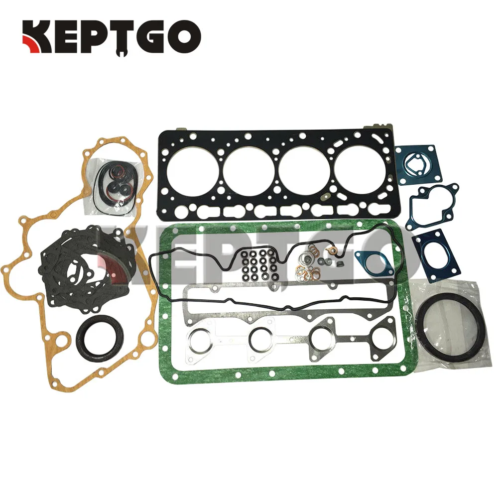 

V3300T V3300DI V3300 Overhaul Gasket Kit Upper Lower Set 16 Valve Stems For Kubota Bobcat S250