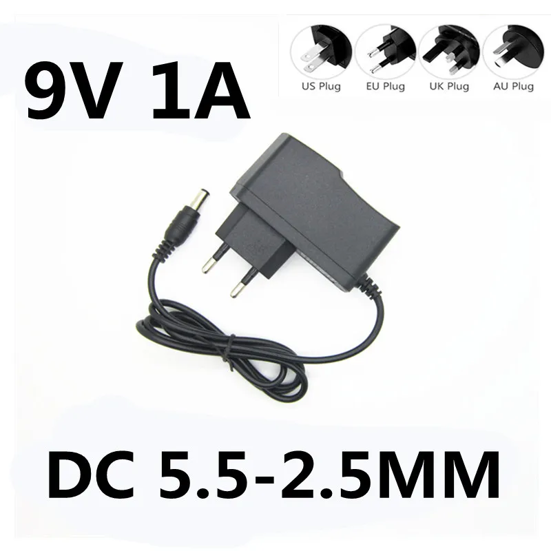 1PCS Power Supply DC 9V 1A 1000MA AC 110V 220V To 9V Power Adapter Supply EU Plug charger 9 V Volt For LED strip light TV Box