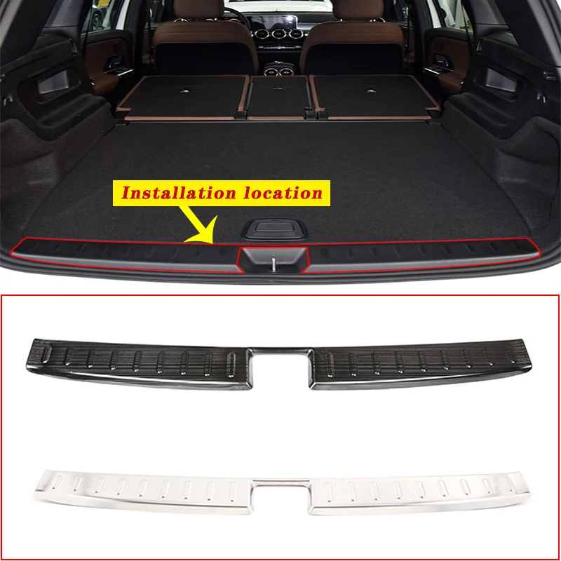 Car Rear Boot Trunk Bumper Protector Guard Sill Inner Plate Cover Accessories Stainless Steel For Mercedes-Benz GLB X247 2020