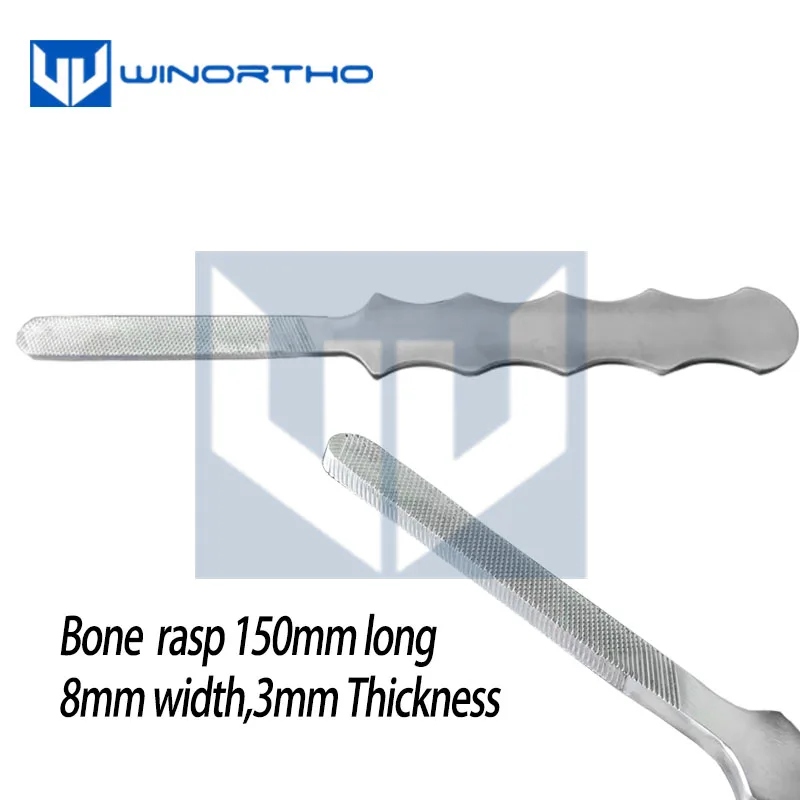 

Rectangular Sulcoplasty Instruments Bone Rasp 150mm long 8mm width 3mm thickness stainless steel pet surgical tools