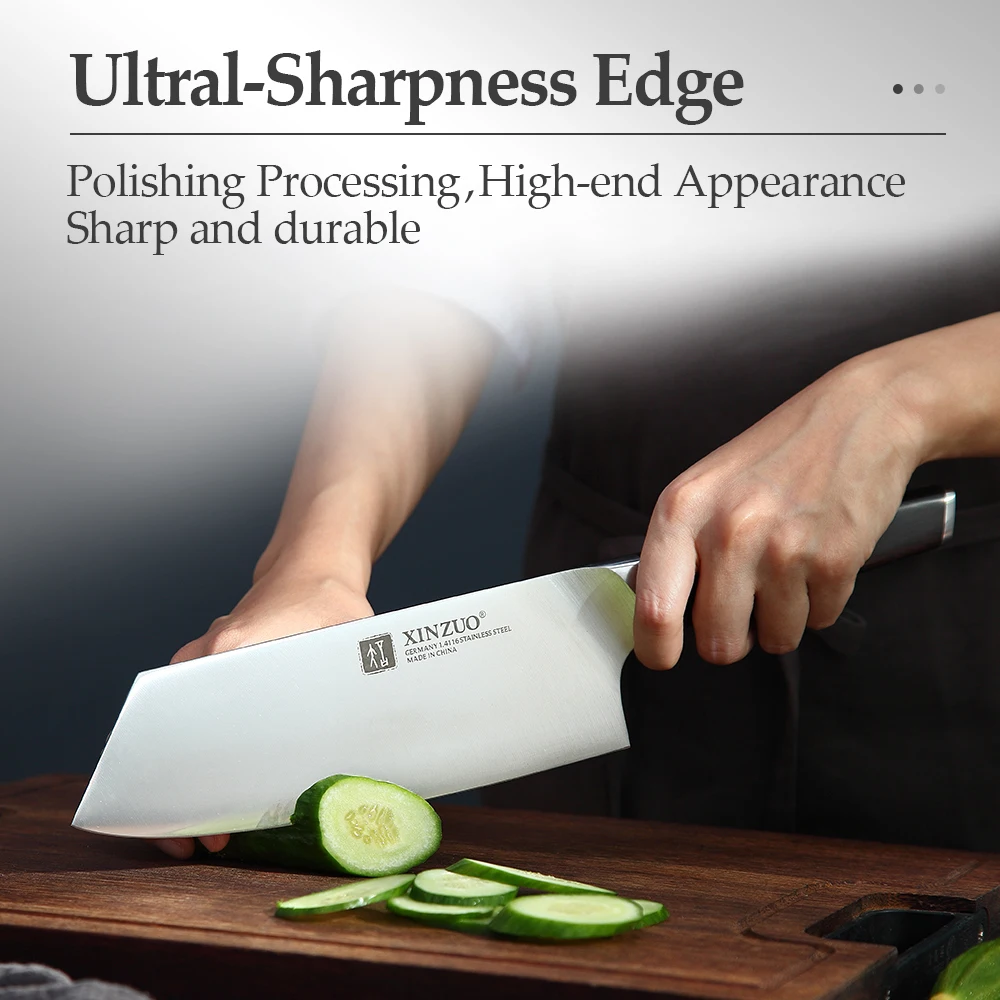 XINZUO 7.8\'\' Kitchen Slicing Knife Stainless Steel Knife Cooking Tool Sharp Newarrival Nakirir Vegetable Cleaver Ebony Handle