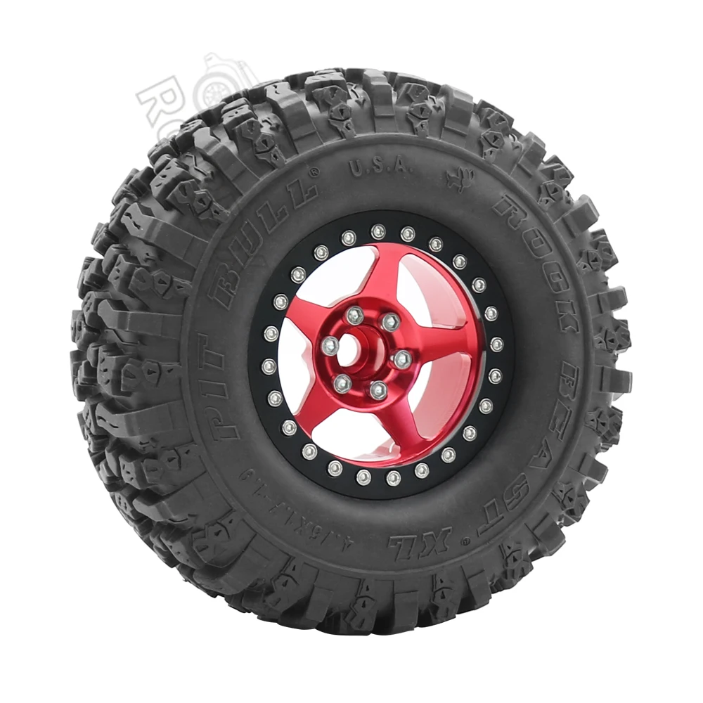 Metal 2.2 Inch Beadlock Wheels Rim Rubber Tyres for 1/10 1/8 RC Crawler  Axial SCX10 Capra 1.9 UTB RBX10 YK4082 TRX-4