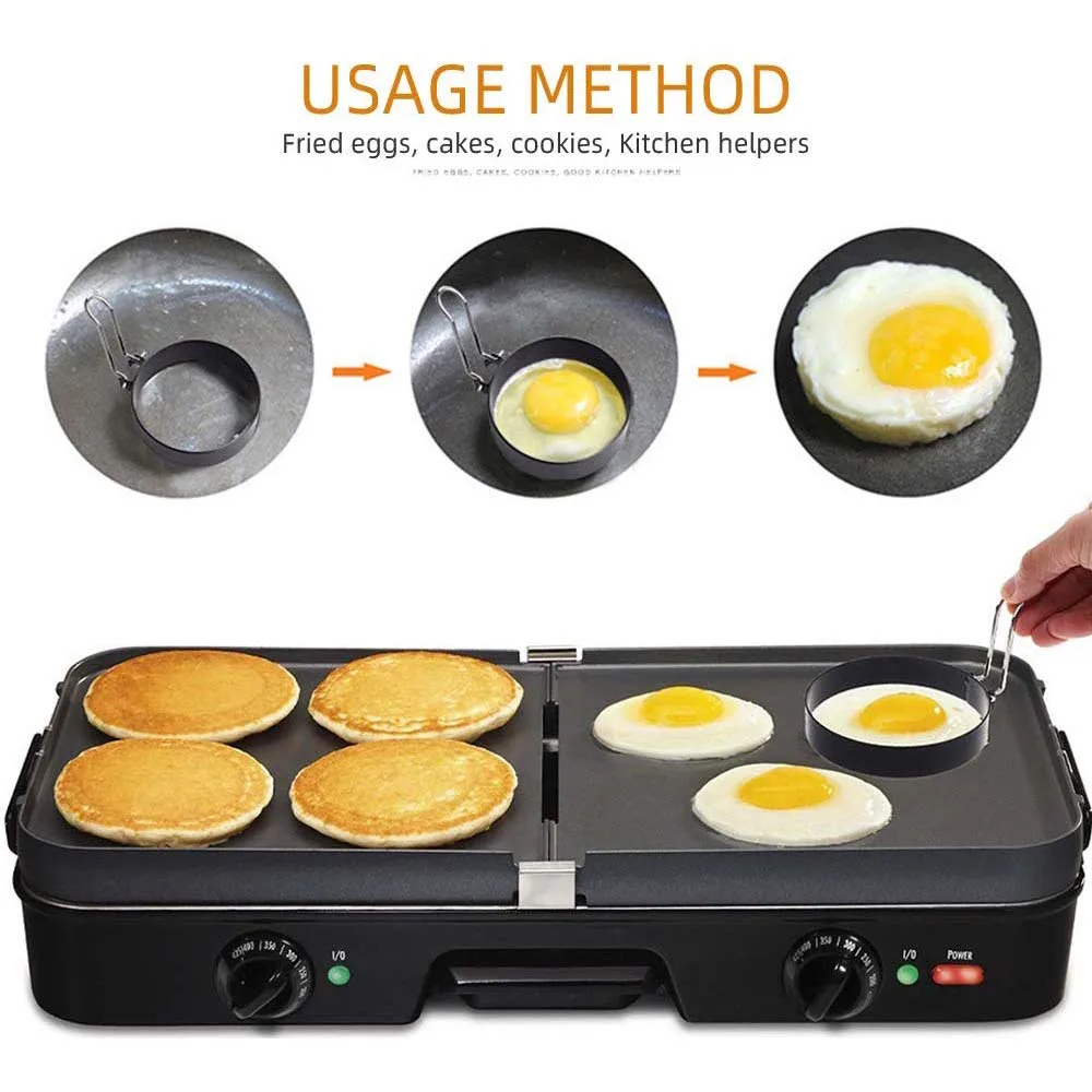 Stainless Steel Fried Egg Shaper Pancake Form Egg Pancake Ring Maker Round Egg Mould Omelette Form Nonstick Cooking Tools