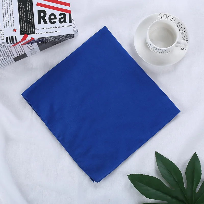 Lenço de algodão cor sólida vermelho branco kerchief senhora selvagem faixa de cabelo hip hop rua cachecol feminino neckerchief quadrado bandanas