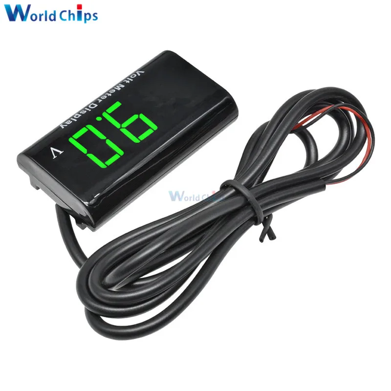 DC 3-18V 0.56 inch LED Three Digital Display Two 2 Wires IPX6 Waterproof Voltmeter Voltage Meter For Auto Car Bicycle Motorcycle