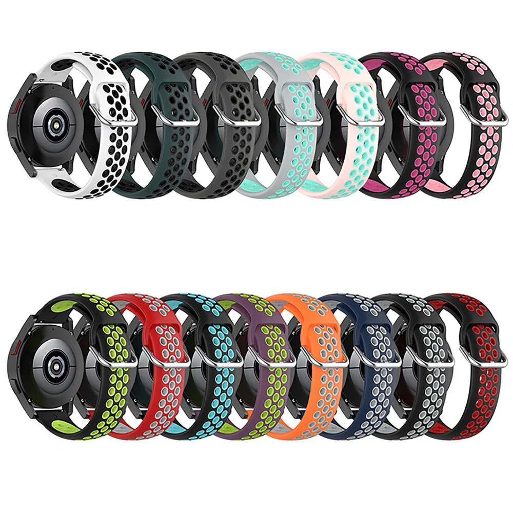Correa de silicona de 20mm para Samsung Galaxy watch4 40/44MM Watch4 Classic 42/ 46MM Active Gear S2