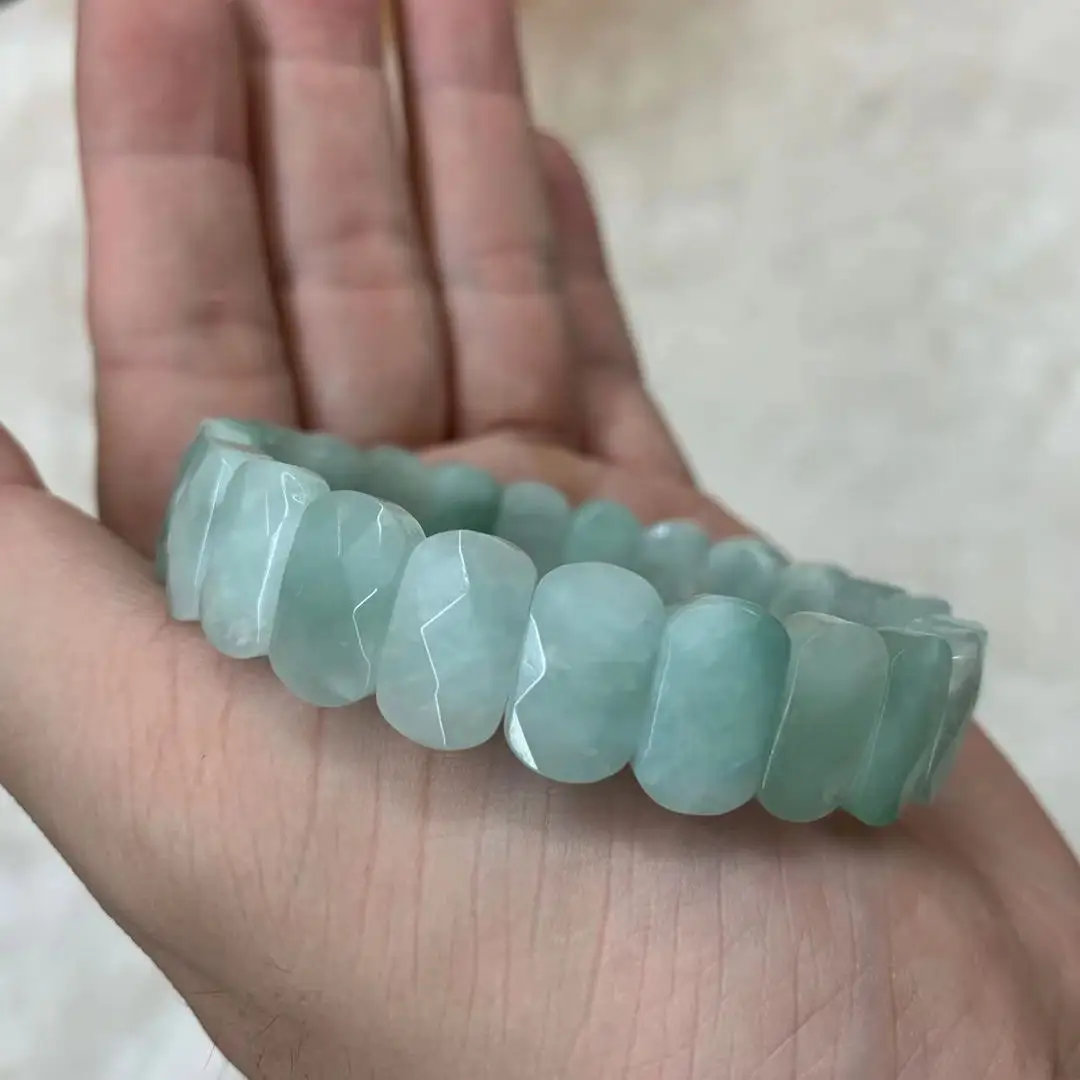 Green Angelite Stone Beads Bracelet Natural Gemtone Jewelry Bangle For Woman For Man Wholesale !