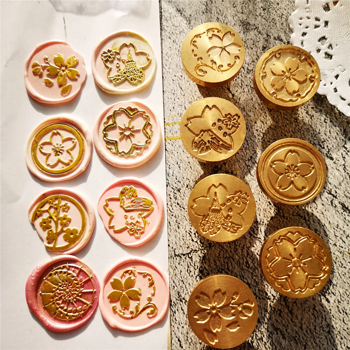Creative Cute Sakura brass wax seal stamp DIY craft sealing stamps decoration for scrapbooking diary scrapbooking standard stamp