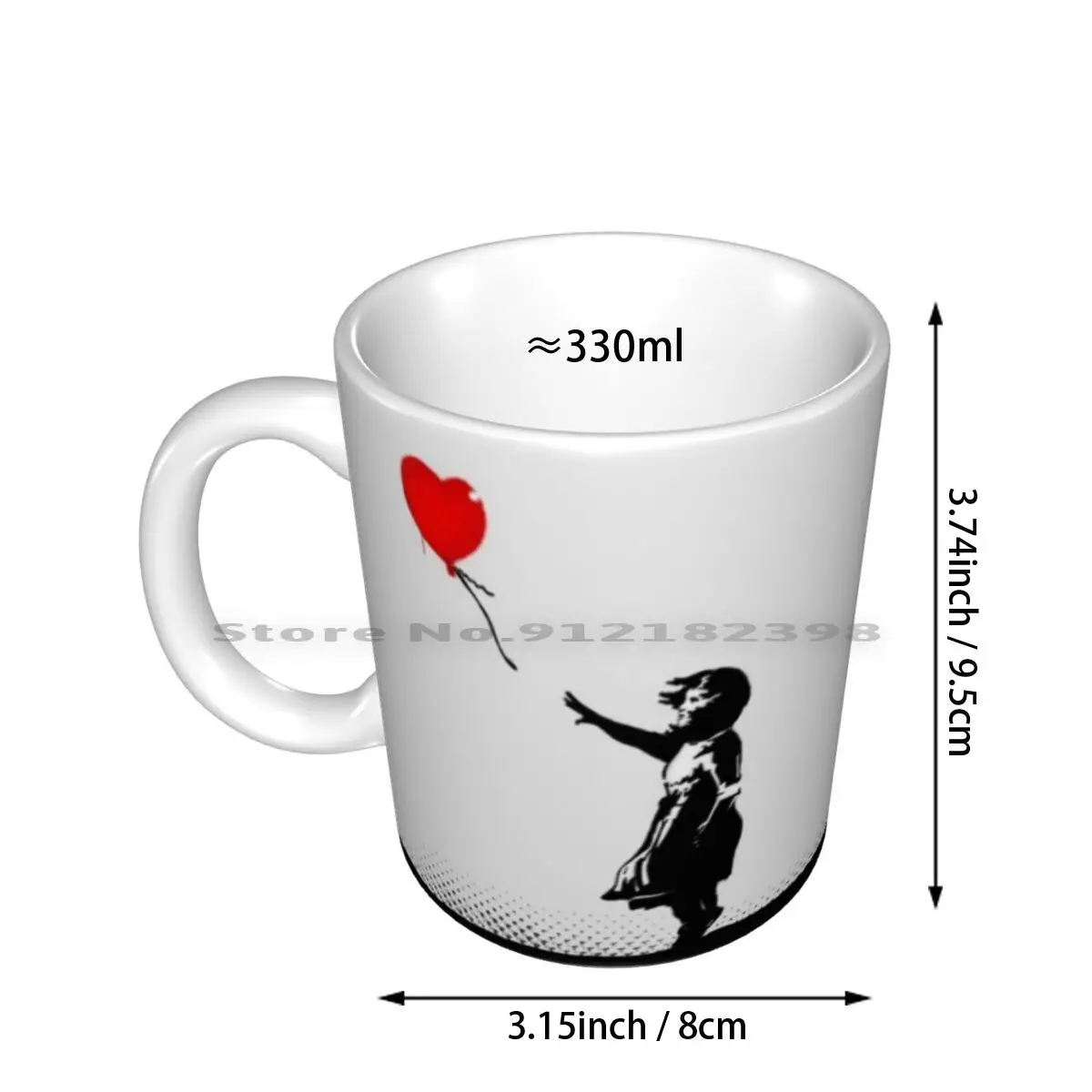 Banksy Girl With Heart Balloon Graffiti Street Art Hd High Quality Online Store Ceramic Mugs Coffee Cups Milk Tea Mug Banksy