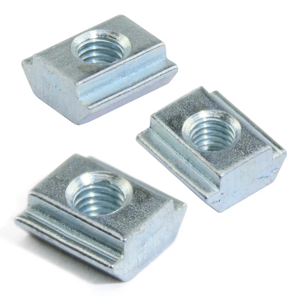 100pcs 2020 Series M3 M4 M5 M6 T Block Square nuts T-Track Sliding Hammer Nut for Fastener 2020 Aluminum Profile