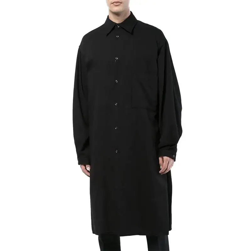 Men's New Dark Runway Classic Simple Casual Shirt Basic Cotton Shirt Base Large Size Long-Sleeved Shirt