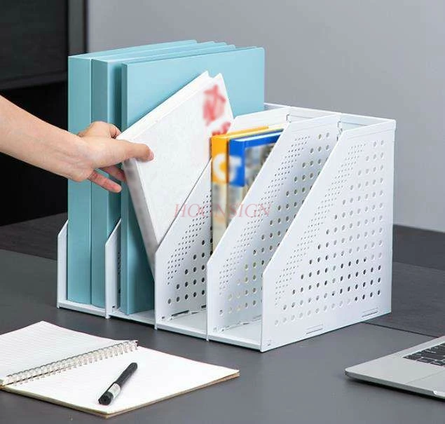 Folding file box thickening multi-layer file folder storage box student bookshelf simple office file information rack