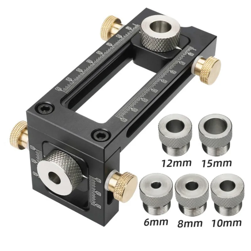 2 In 1 Flat Head Cross Oblique Drill Hole Puncher Locator Woodworking Joinery System Kit Guide Locator Jig Wood Tools