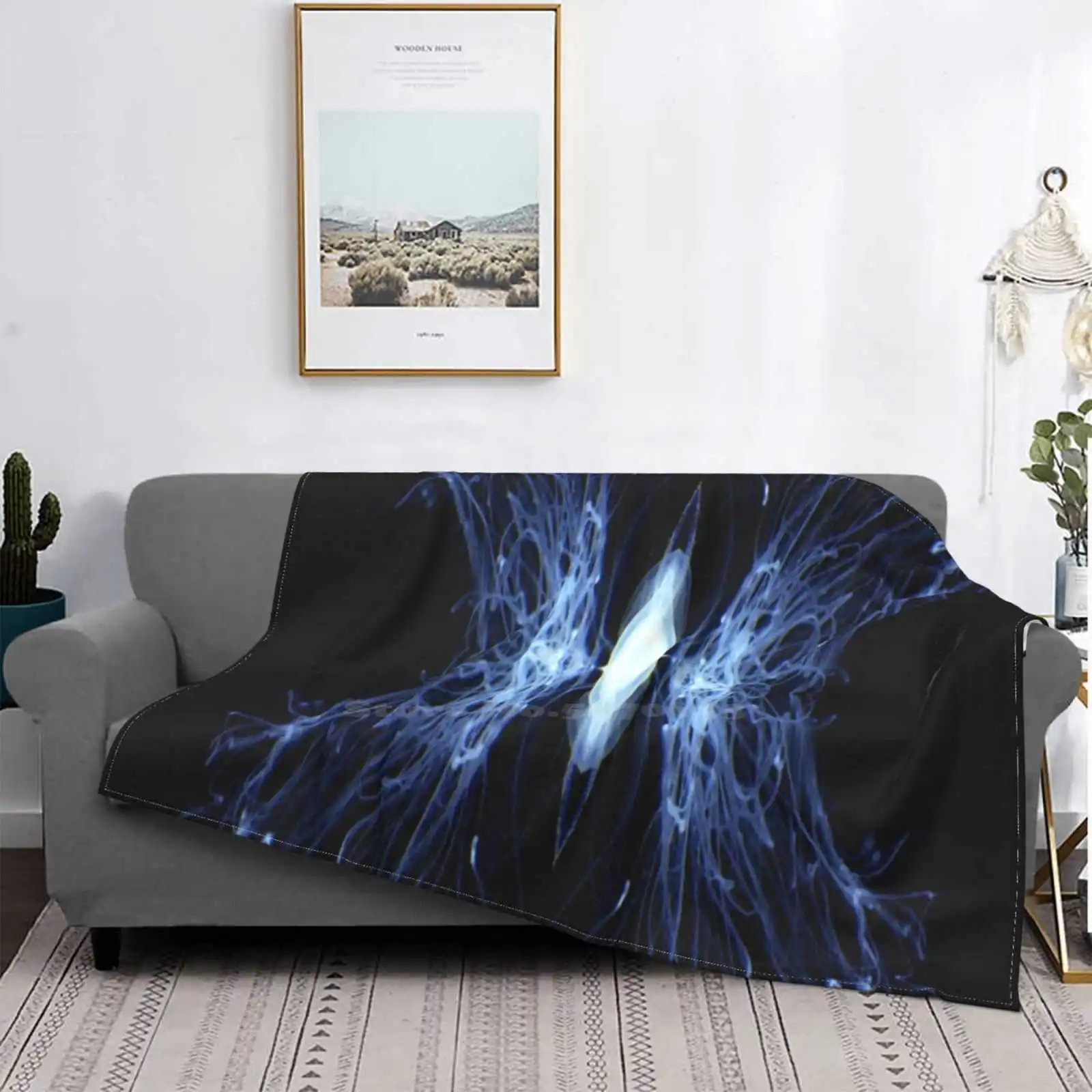 Behind The Universe New Selling Custom Print Flannel Soft Blanket Universe Space Digitalart Jellyfish Beautiful Amazing Dark