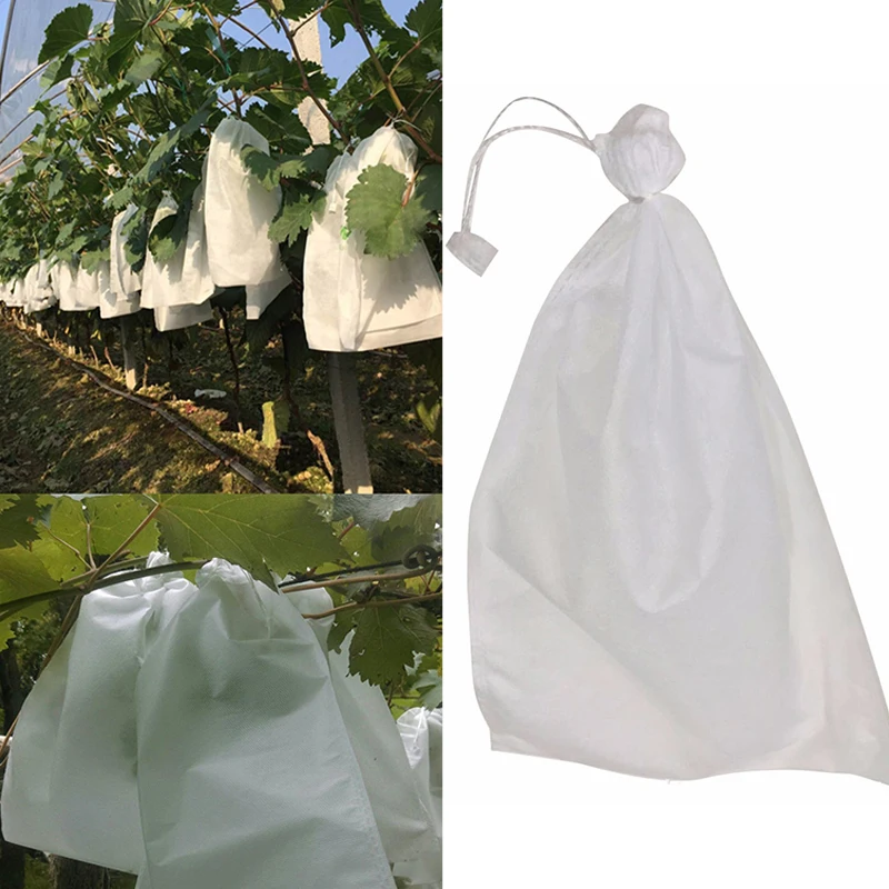 

100Pcs Non-woven Fabric Grape Protection Bags For Fruit Grapes Mesh Bag Against Insect Pouch Waterproof Pest Control Anti-Bird