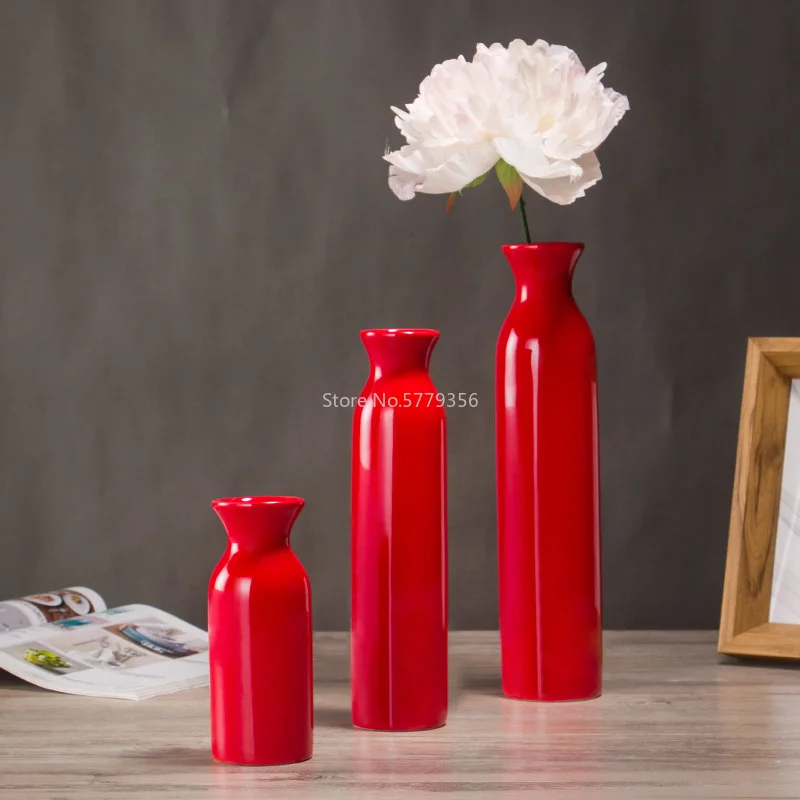 Red Ceramic Vase Blue Wedding Vase Home Decoration Decoration Gifts