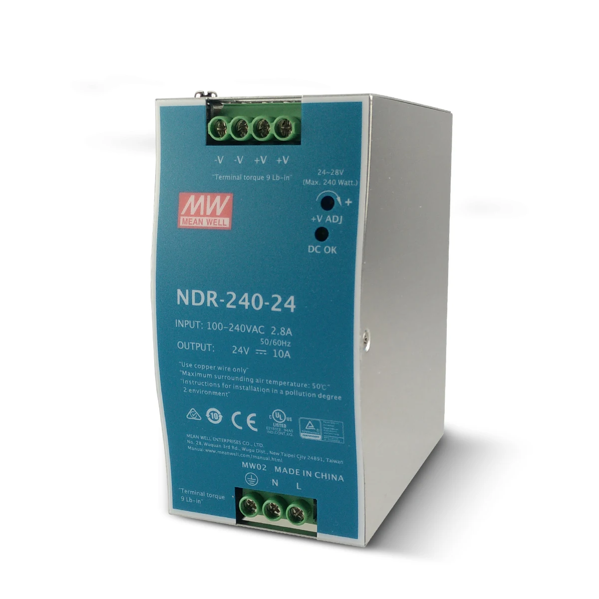 مصدر الطاقة الصناعي NDR-240-24 من MEAN WELL: تقييم شامل لاستخدامه في الأنظمة الصناعية