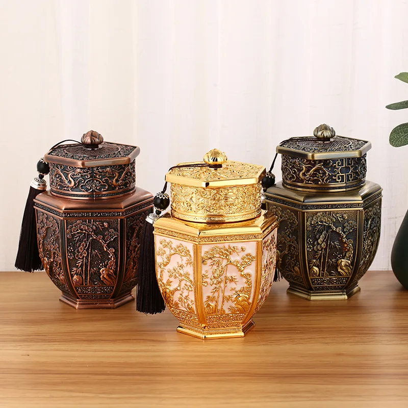 Creative Design Metal Mateiral Tea Storage Box Tin Can Tea Caddy Tin Box For Coffee/Tea   CYG017