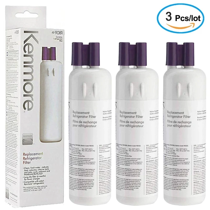 Replace genuine Kenmore Elite 9081 refrigerator water filter-W10295370A EDR1RXD1 3 pack