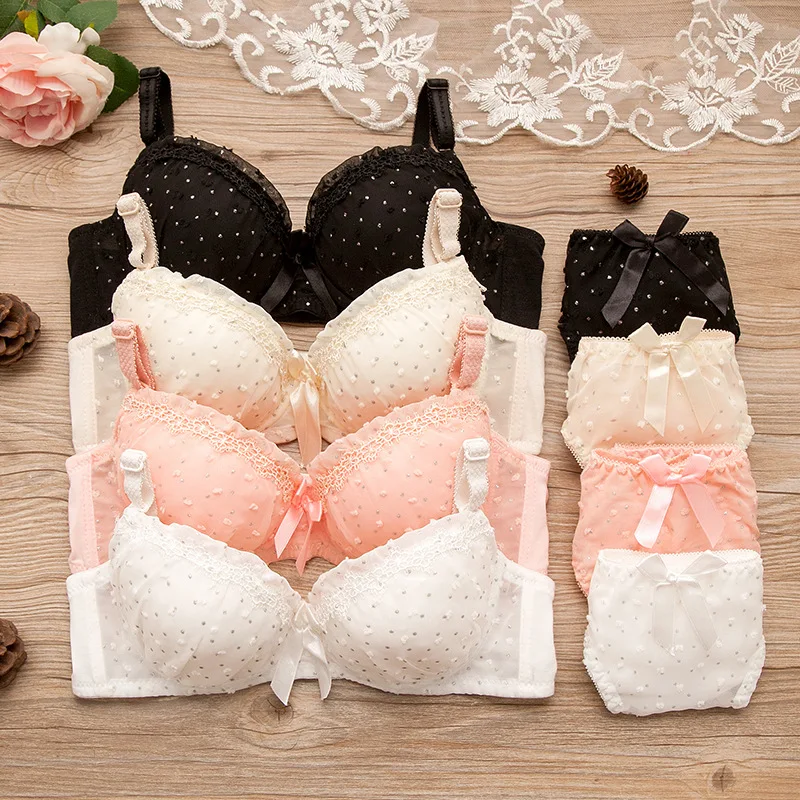 Lively Girl Bra Pure Cotton Lace High School Student Puberty Sexy Underwear