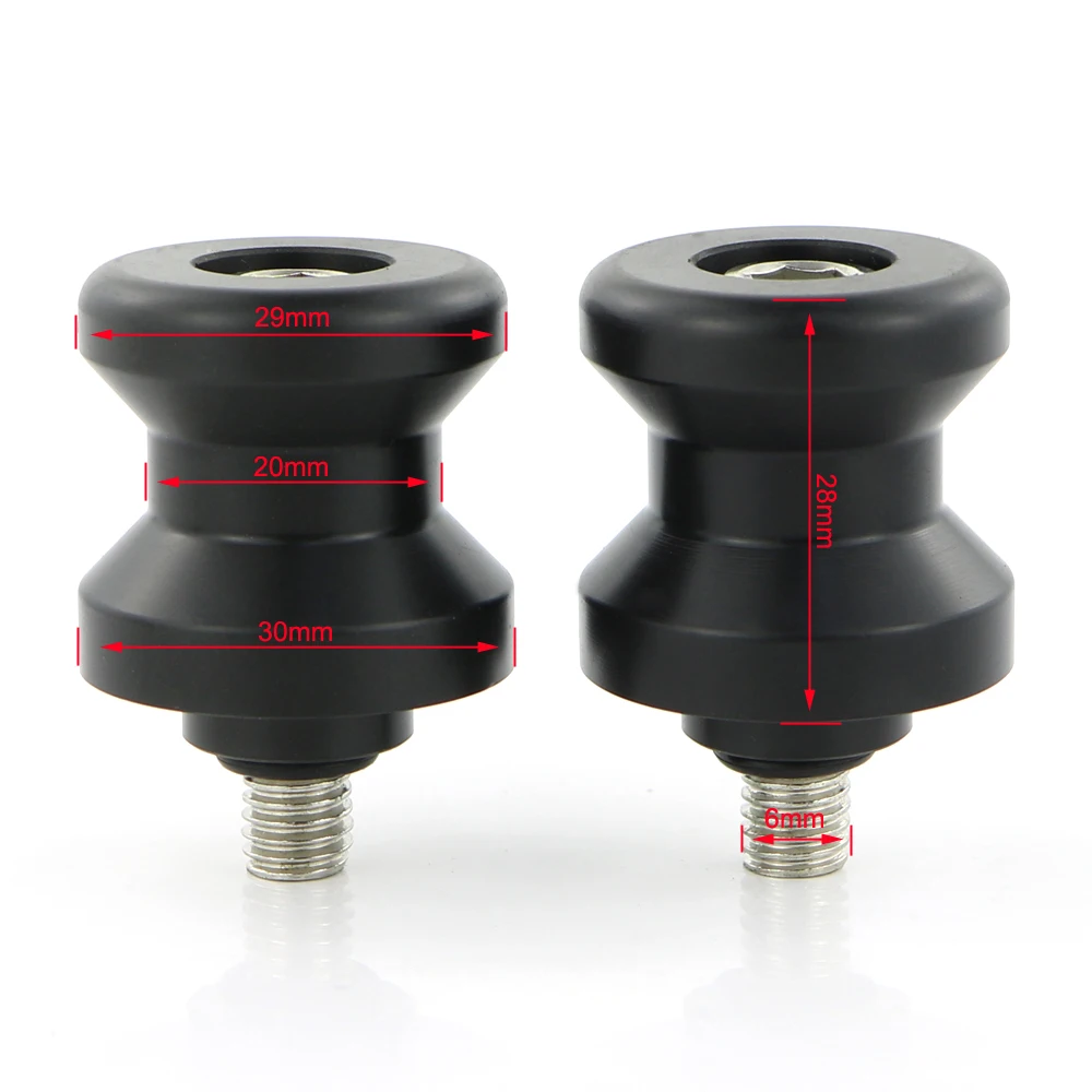 Fit For Yamaha Triumph Aprilia Ducati 1 Pair M6 POM Swingarm Sliders Spools Stand Bobbins 6mm