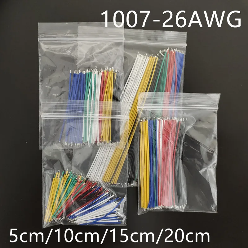 120PCS/Lot 1007-26AWG Tin-Plated Solder Cable 5CM/10CM/15CM/20CM Breadboard PCB Jumper Cable Color Mixing