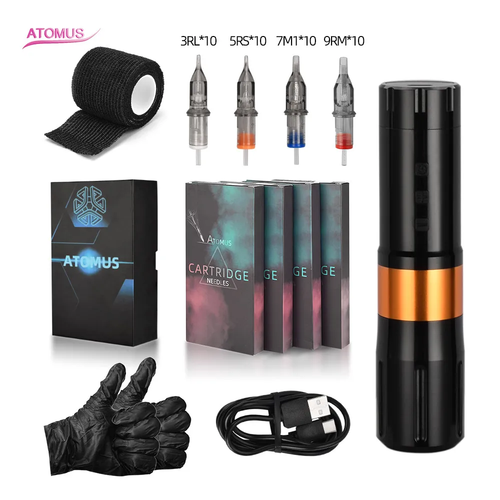 Tattoo Pen Portable Wireless Rotary Tattoo Machine Set Battery Power Supply LED Digital Display Tattoo Equipment Liner Shader