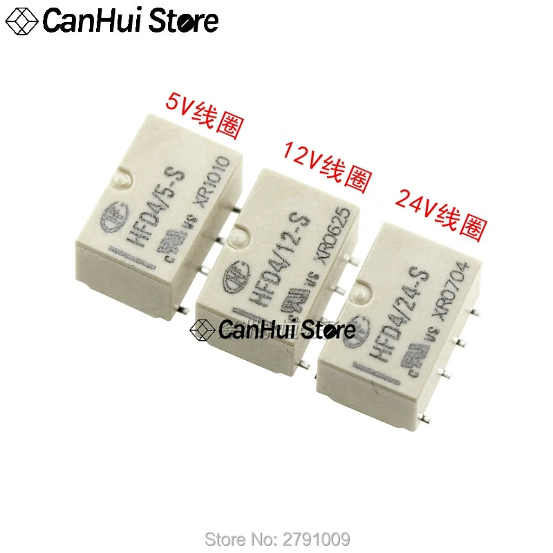 1Pcs HongFa Signal Relay HFD4/3-S HFD4/5-S HFD4/12-S HFD4/24-S 3V,5V,12V,24V 2A 8-pin two group conversion SMD SMT