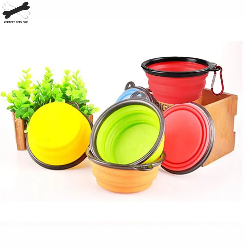 1PC Folding Silicone Dog Bowl Outfit Portable Travel Bowl For Dog Feeder Utensils Small Mudium Dog Bowls Pet Accessories