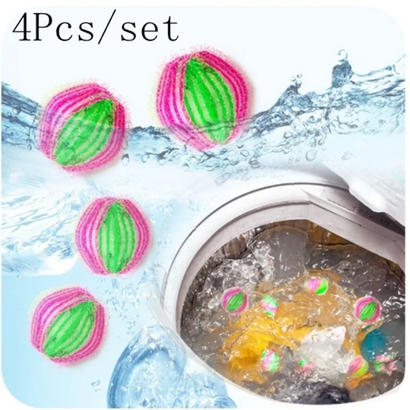 

4Pcs Magic Clothes Hair Removal Laundry Ball Clothes Personal Care Hair Ball Washing Machine Ball Cleaning Ball