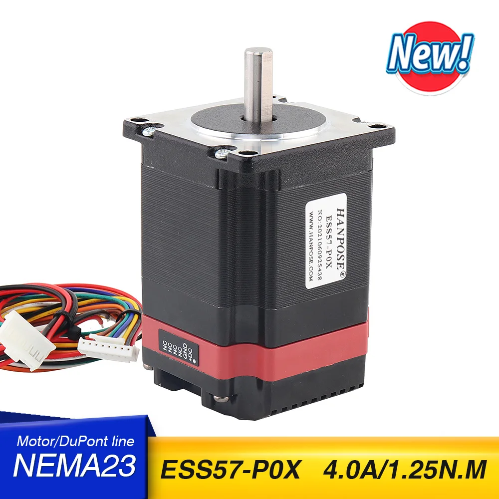 

NEMA23 Stepper Motor 2 Phase 4-Leads 4.0A 1.25N.m H56MM ESS57-P0X Drive Servo Motor Integrated Machine For 3D Printer CNC