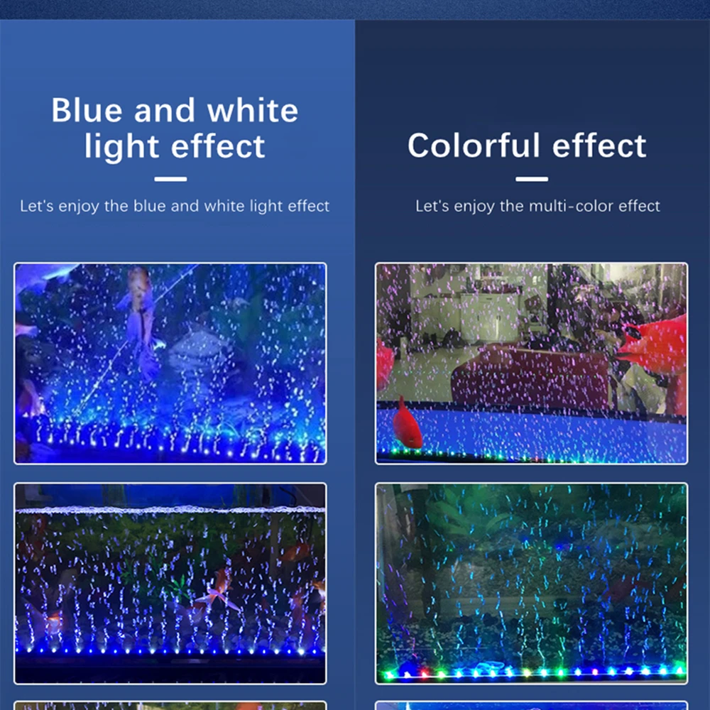 Aquarium LED Bubble Light Colorful Light Color Changing Lights LED Pond Fountain Diving Lamp With Air Pump Swimming pool Decor