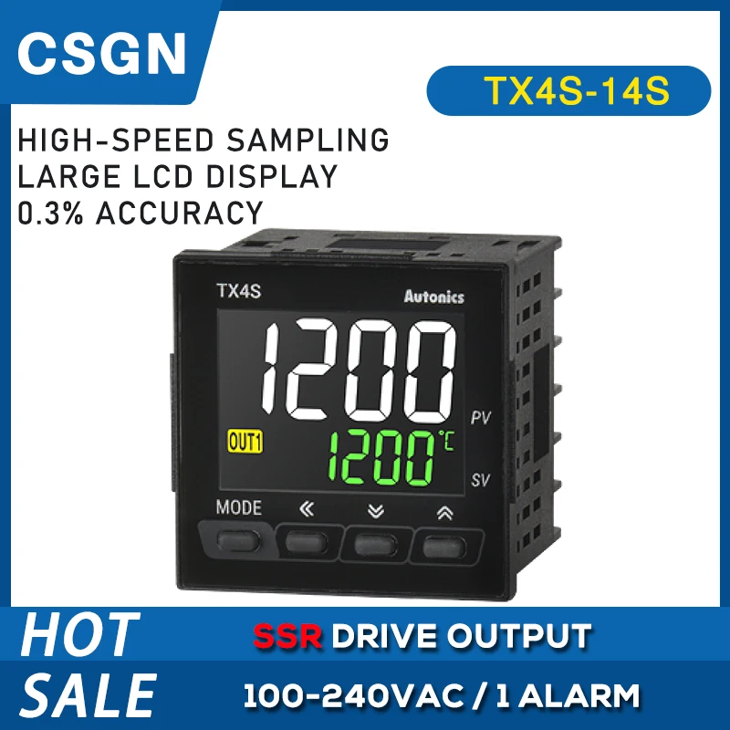 Controlador de Temperatura Tx4s14s Lcd 16 Din Display Lcd Dígitos Controle Pid Saída Alarme Saída 100240 Vac 50 60hz