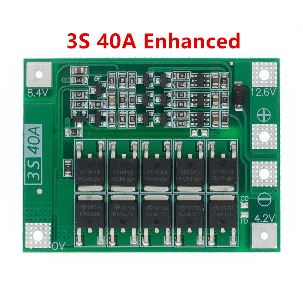 3S/4S 40A/60A Li-ion Lithium Battery Charger Protection Board 18650 BMS For Drill Motor Enhance/Balanced 11.1V/12.6V/14.8V/16.8V