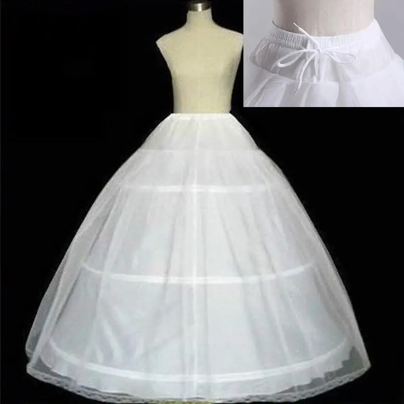 Hot Sale 2 Layer 3 Hoop Elastic Waist Bridal Gown Drawstring Petticoat Underskirt Crinoline Wedding Dress