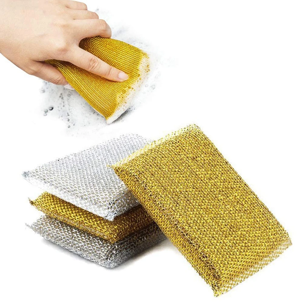 4PCS kitchen scrubbing sponge scratch-free scrubbing cleaning sponge cleaning pad home kitchen sponge cloth stain removal set