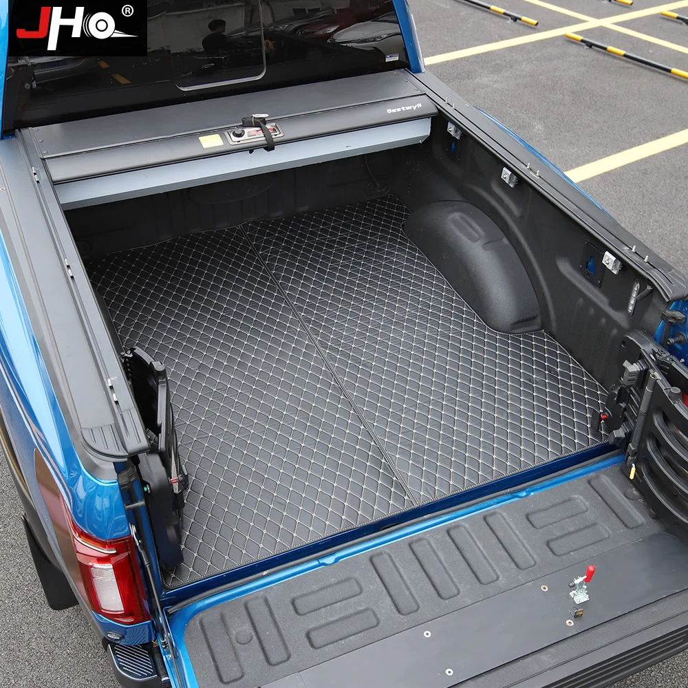 JHO Trunk Tonneau Bed Cargo Liner Protector Cover Mat For Ford F150 RAPTOR 2015-2020 2019 2018 2017 Crew Cab Car Accessories