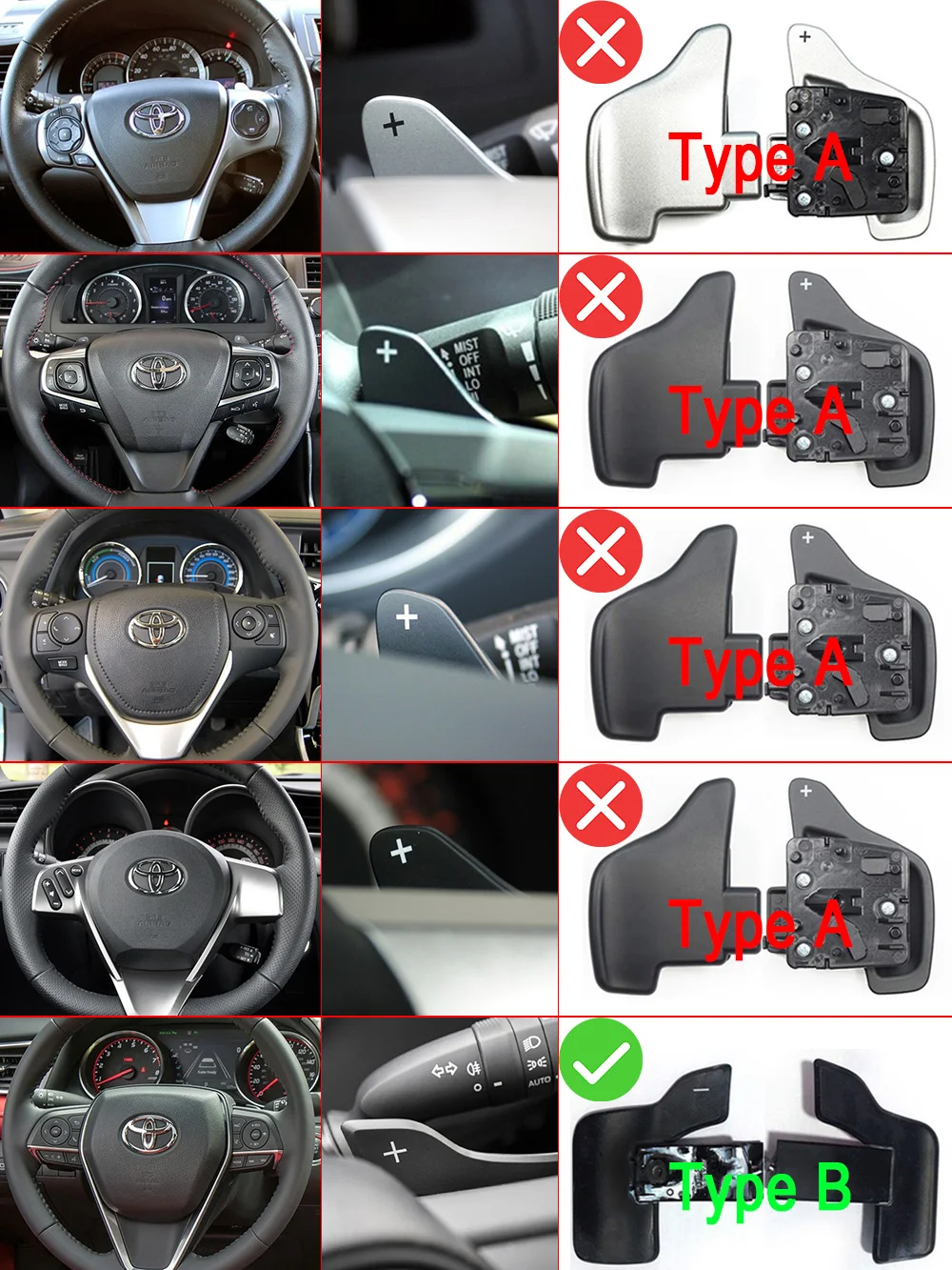 Paddle Shifter For Toyota RAV4 Camry Corolla Crown Avalon Hybrid GR XSE 2019 Car Steering Wheel DSG Extender Sticker Accessories