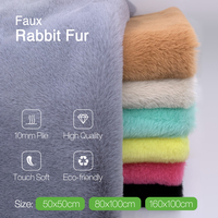 1Pcs 50/80/160cm Faux Rabbit Fur Fabric 100% Polyester 10mm Pile Super Soft Plush Fabric For Handmade Stuffed Toys Sewing Fabric