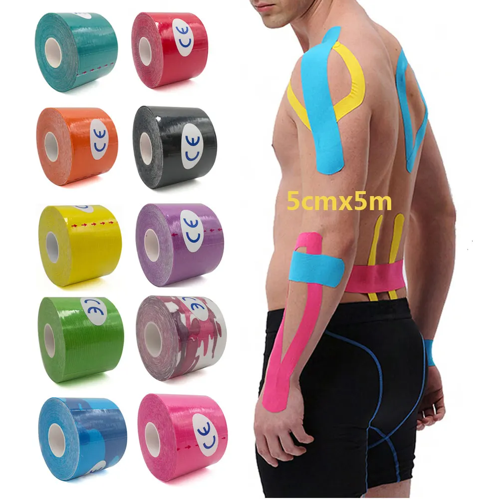 

Kinesiology Tape Muscle Bandage Gym Sports Kneepad Elastic Adhesive Strain Injury Tape Knee Muscle Protector Pain Relief Stikers