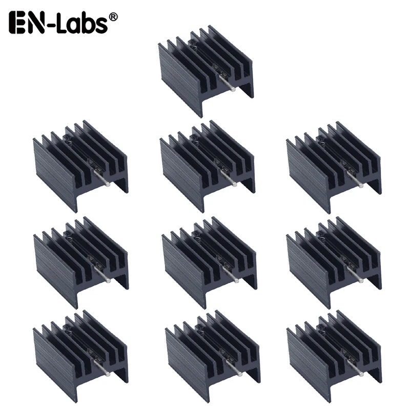 Aluminiowy radiator TO-220 Mosfet TO 220 Radiator Cooler Radiator do MOS LM317 L7805 L7812 L78XX Zestaw tranzystorów IRFXX - 10 sztuk