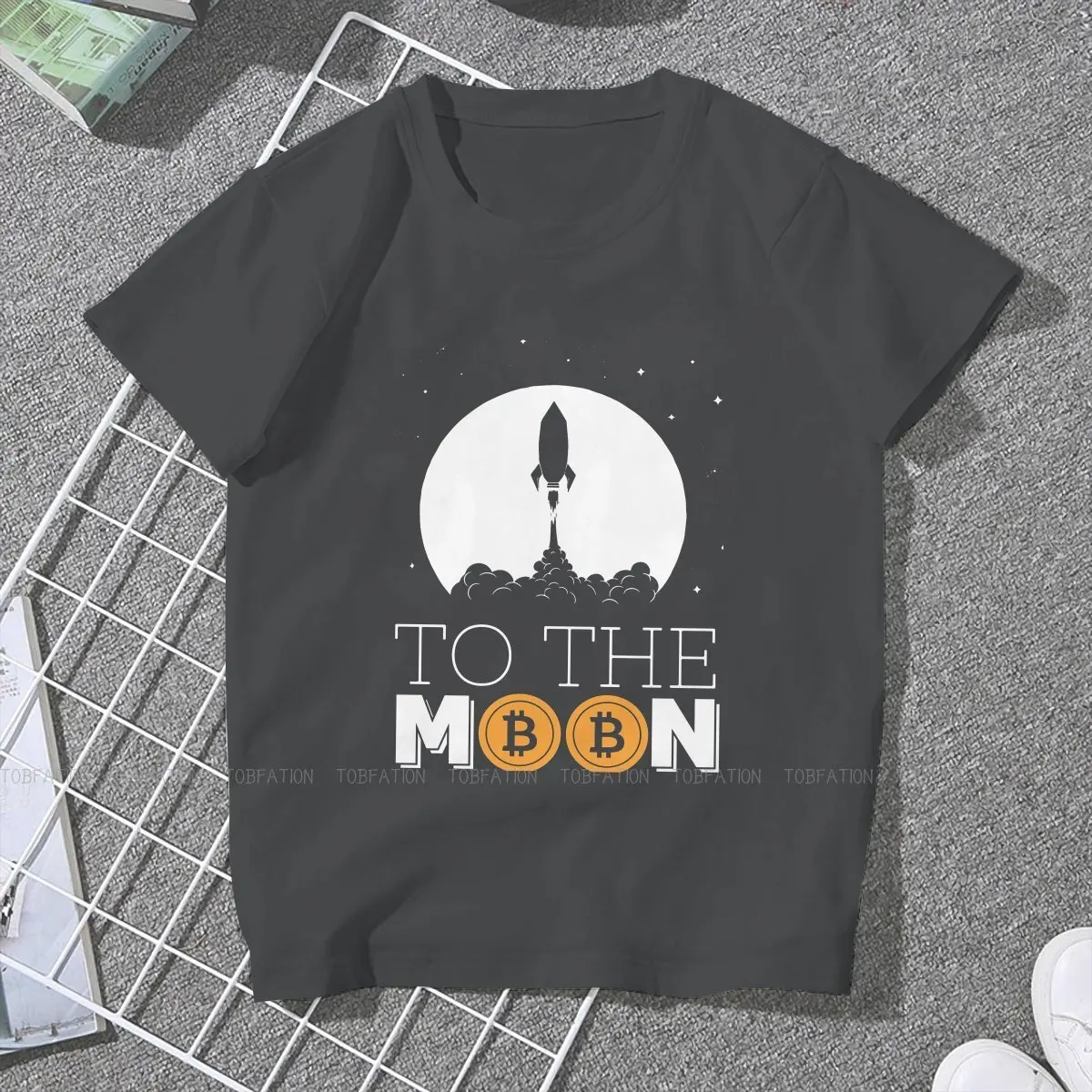 Bitcoin Rocket Blockchain Women Shirts Cryptocurrency Crypto Miner T-shirt Goth Vintage Female Top