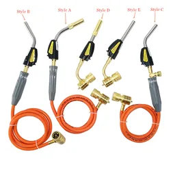 Mapp Torch Gas Welding Piezo Ignition Flame Brazing Tool 1.5m Hose CGA600 BBQ Heating Quenching HVAC Plumbing Welding Torch