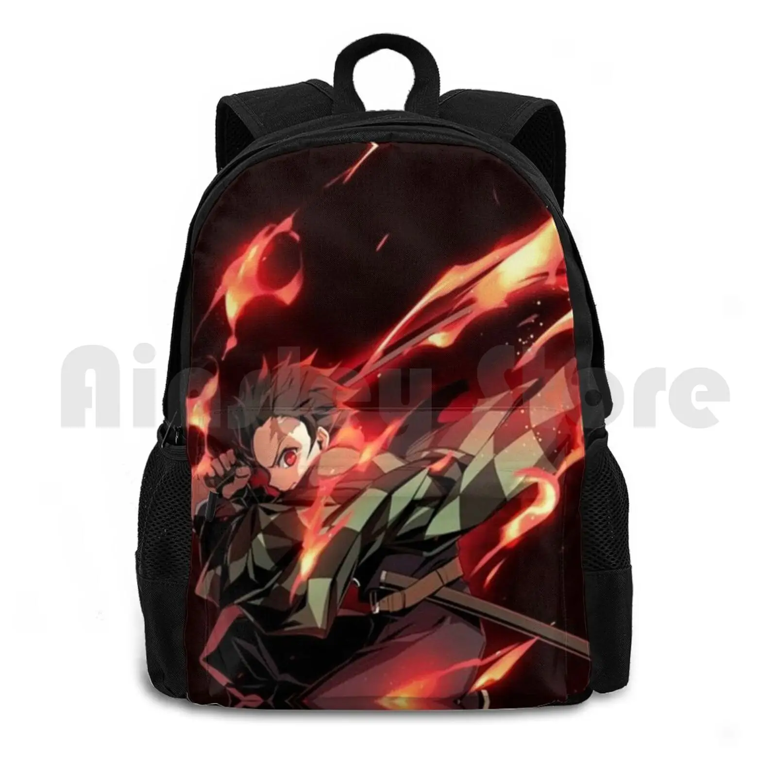 Tanjiro Outdoor Hiking Backpack Waterproof Camping Travel Anime Demon Manga Weeb Pop Art Japan Katana Kimetsu No Yaiba Nezuko